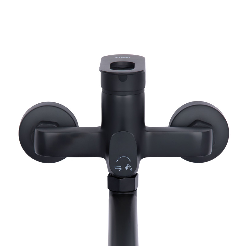 Lidz Змішувач для ванни Latwa 005 з поворотним виливом (з душовим гарнітуром) (k35) LDLAT005BLA45420 Black