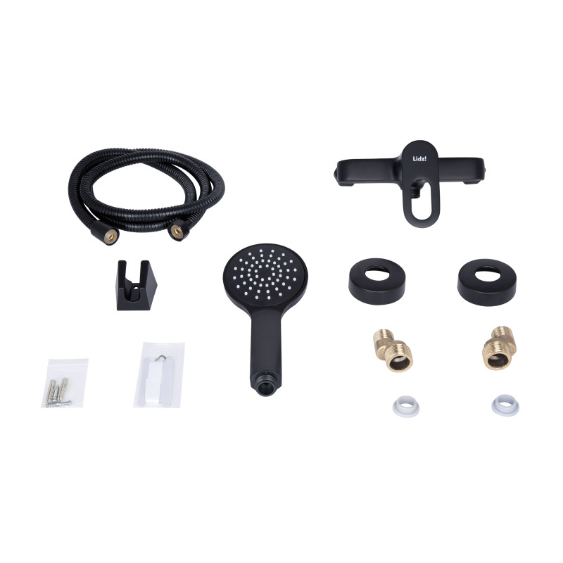 Lidz Змішувач для душу Latwa 010 (з душовим гарнітуром) (k40) LDLAT010BLA45421 Black