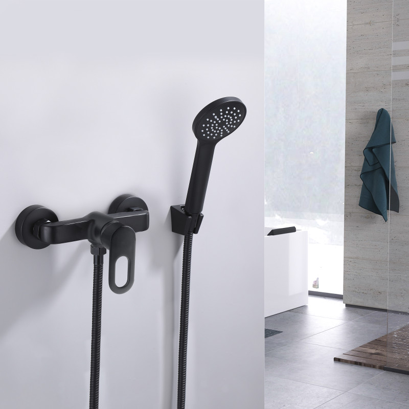 Lidz Змішувач для душу Latwa 010 (з душовим гарнітуром) (k40) LDLAT010BLA45421 Black