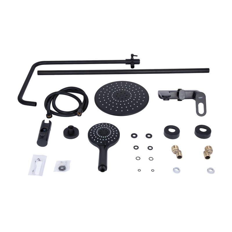 Lidz Душова система універсальна Latwa 1030 на три споживача (з виливом) (k35) LDLAT1030BLA45422 Black