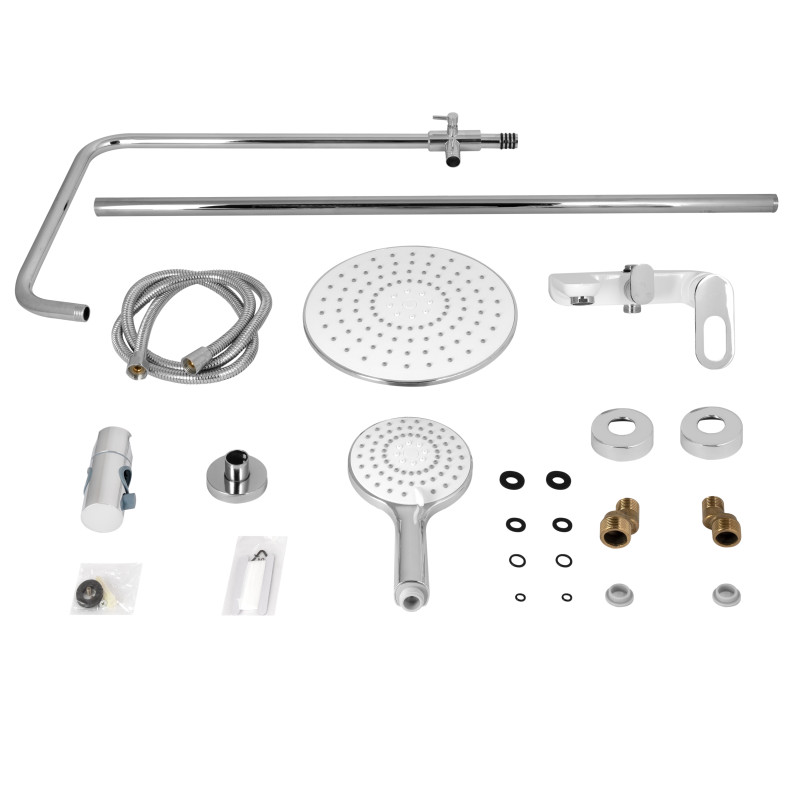 Lidz Душова система універсальна Latwa 1030 на три споживача (з виливом) (k35) LDLAT1030WHI45427 White