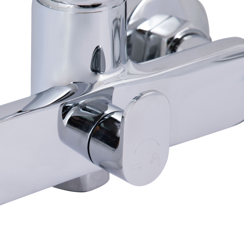 Qtap Змішувач для ванни Jay з довгим поворотним виливом (з душовим гарнітуром) QTJAY2601CRM45540 Chrome