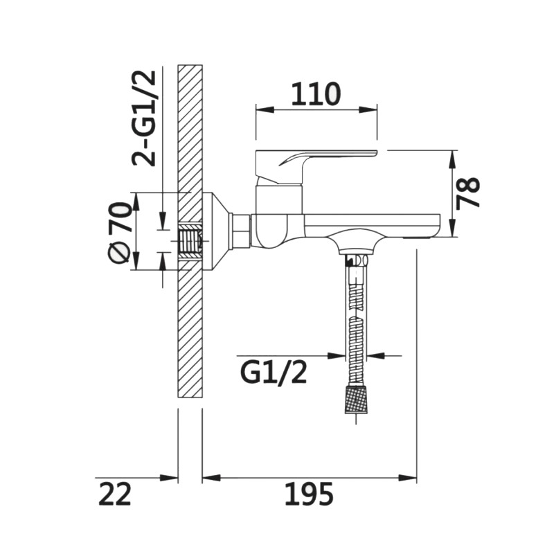 Qtap Змішувач для ванни Jay (з душовим гарнітуром) QTJAY259CRM45541 Chrome