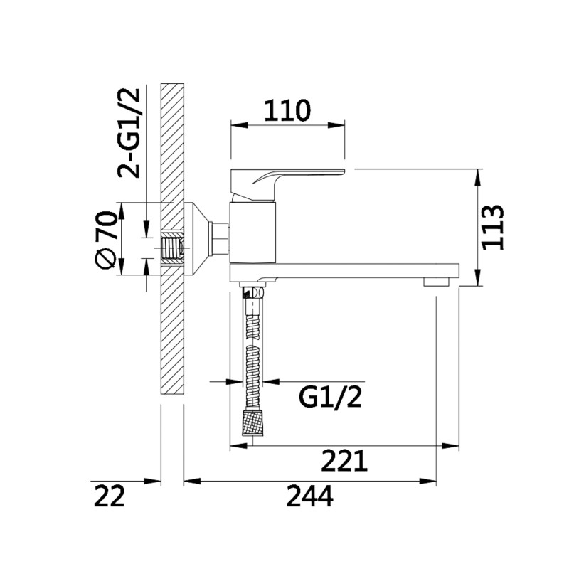 Qtap Змішувач для ванни Jay з поворотним виливом (з душовим гарнітуром) QTJAY260CRM45542 Chrome