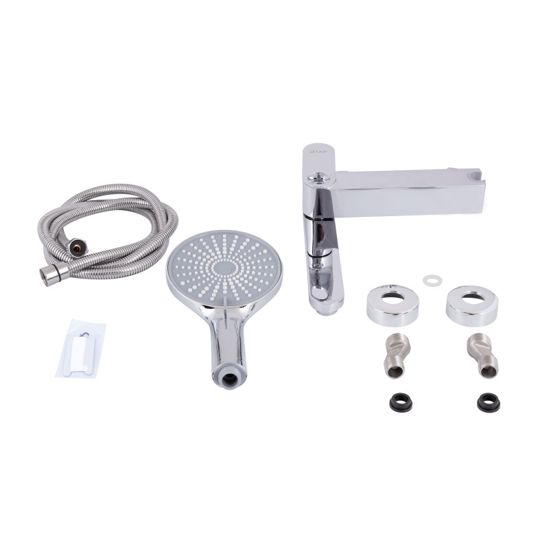 Qtap Змішувач для ванни Jay з поворотним виливом (з душовим гарнітуром) QTJAY260CRM45542 Chrome