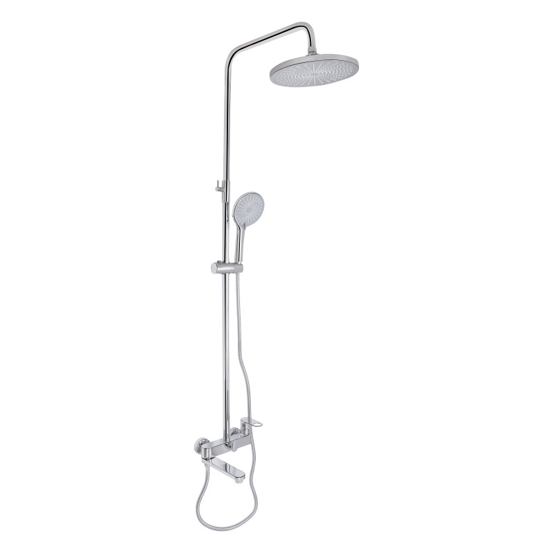 Qtap Душова система універсальна Jay на три споживача (з виливом) QTJAY111CRM45543 Chrome