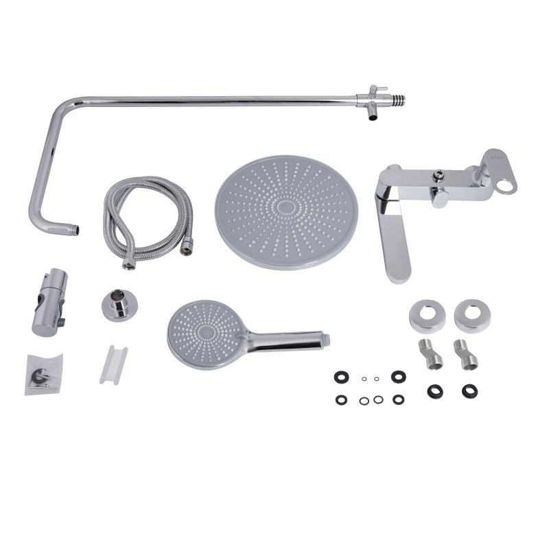 Qtap Душова система універсальна Jay на три споживача (з виливом) QTJAY111CRM45543 Chrome