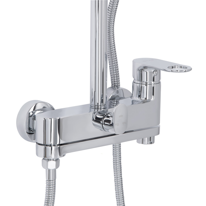 Qtap Душова система універсальна Jay на три споживача (з виливом) QTJAY111CRM45543 Chrome