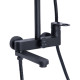 Qtap Душова система універсальна Jay на три споживача (з виливом) QTJAY111BLM45549 Black Matt