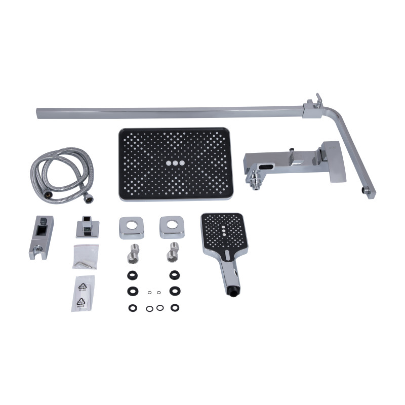 Qtap Душова система універсальна Swan Cascada на три споживача (з виливом) QTSWA111CRM45566 Chrome