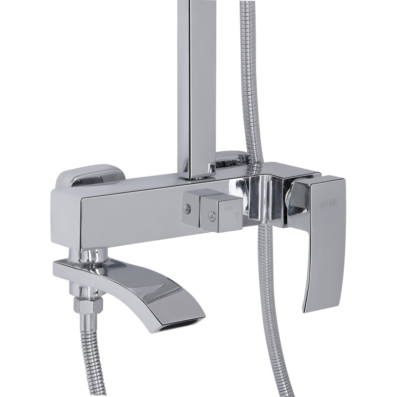 Qtap Душова система універсальна Swan Cascada на три споживача (з виливом) QTSWA111CRM45566 Chrome