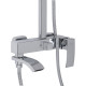 Qtap Душова система універсальна Swan Cascada на три споживача (з виливом) QTSWA111CRM45566 Chrome