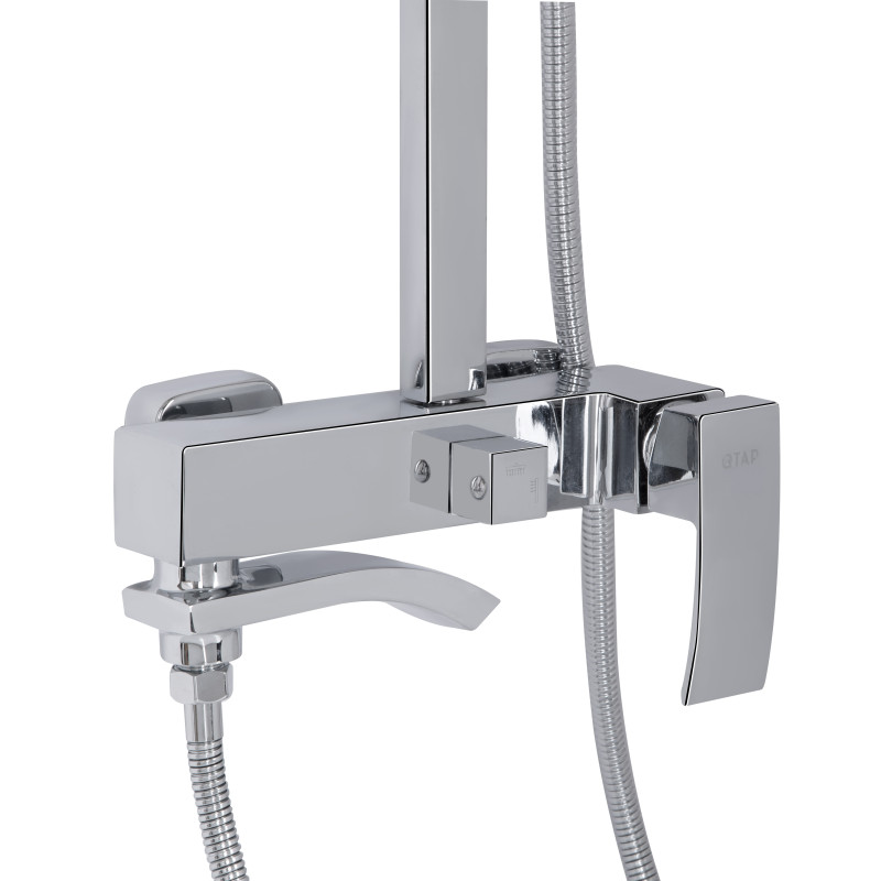 Qtap Душова система універсальна Swan Cascada на три споживача (з виливом) QTSWA111CRM45566 Chrome