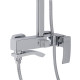 Qtap Душова система універсальна Swan Cascada на три споживача (з виливом) QTSWA111CRM45566 Chrome