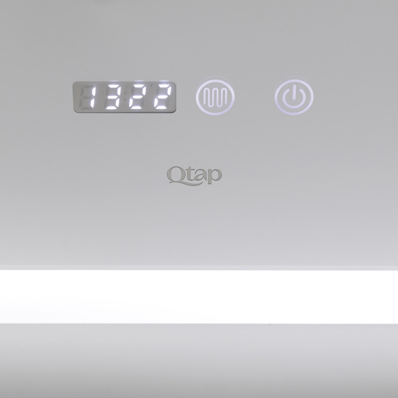 Qtap Дзеркало Mideya 700х800 з LED-підсвічуванням Touch, з антизапотіванням, з годинником, димером, рег. яскравості QT2078DCF7080W