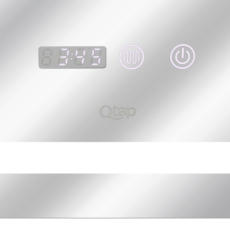 Qtap Дзеркало Mideya 1000х700 з LED-підсвічуванням Touch, з антизапотіванням, з годинником, димером, рег. яскравості QT2078NCF10070W