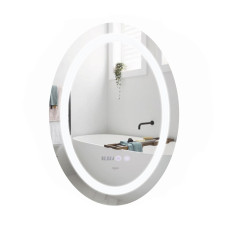 Qtap Дзеркало Mideya 500х700 з LED-підсвічуванням Touch, з антизапотіванням, з годинником, димером, рег. яскравості QT2078NCR5070W