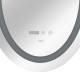 Qtap Дзеркало Mideya 500х700 з LED-підсвічуванням Touch, з антизапотіванням, з годинником, димером, рег. яскравості QT2078NCR5070W
