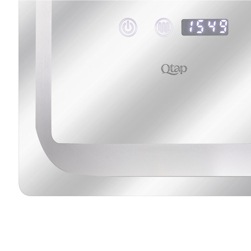 Qtap Дзеркало Mideya 800х600 з LED-підсвічуванням Touch, з антизапотіванням, з годинником, димером, рег. яскравості QT2078NCF8060W