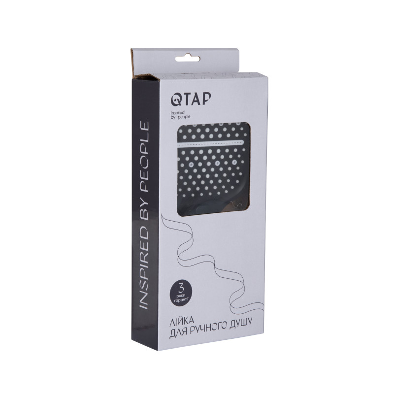 Qtap Лійка для ручного душу Rucni 260x120 мм округла QTRUC125BLM45782 Black Matt