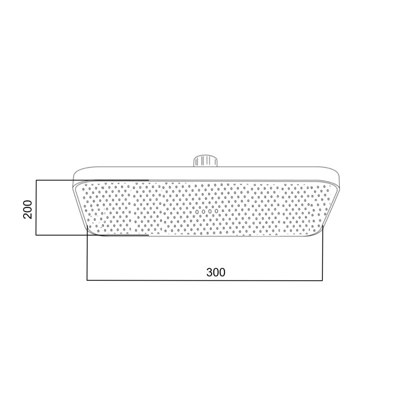 Qtap Лійка для верхнього душу Hlavova 300x200 мм прямокутна QTHLA107BLM45783 Black Matt