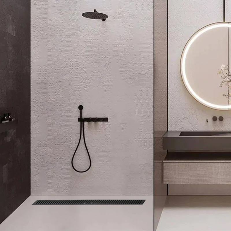 Qtap Трап із нержавіючої сталі Taurus FA700MBLA лінійний із сухим затвором