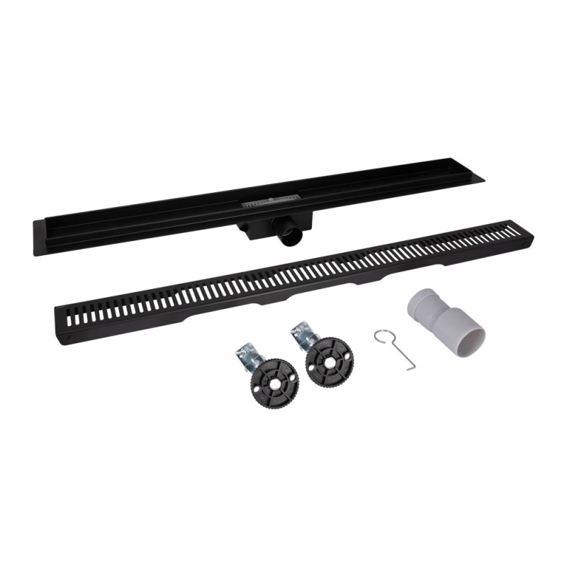 Qtap Трап із нержавіючої сталі Taurus FA800MBLA лінійний із сухим затвором