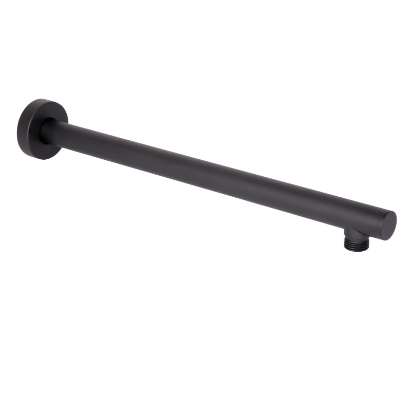 Qtap Кронштейн для верхнього душу Trubice 400 мм округлий QTTRU120BLM45927 Black Matt