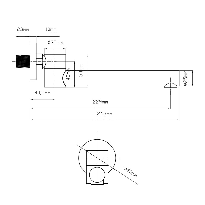 Qtap Вилив для систем прихованого монтажу Vytok 240 мм округлий QTVYT246CRM45934 Chrome