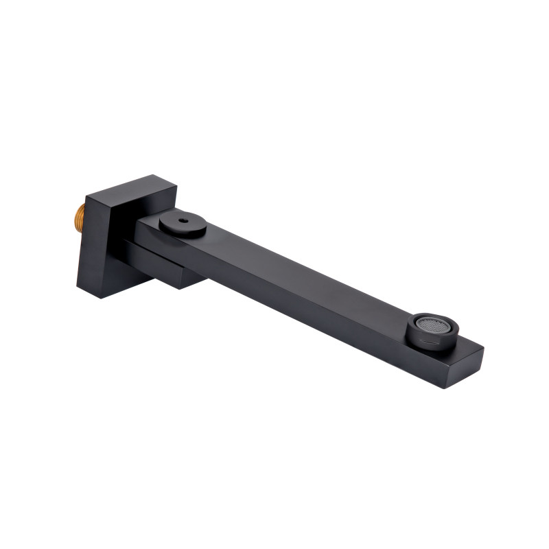 Qtap Вилив для систем прихованого монтажу Vytok 200 мм прямокутний QTVYT246BLM45937 Black Matt