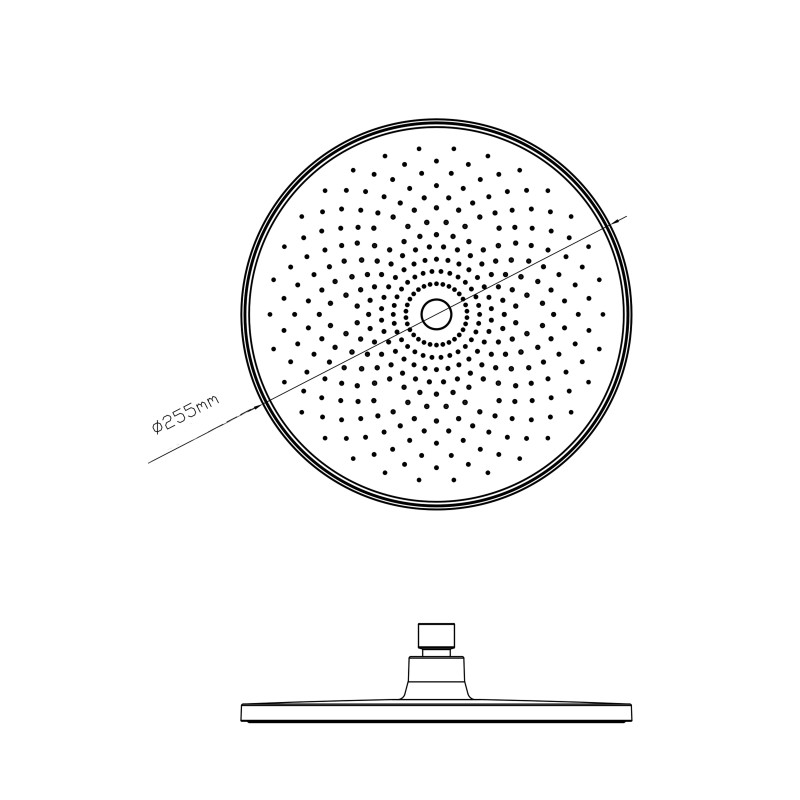 Qtap Лійка для верхнього душу Hlavova D 250 мм округла QTHLA107CRM45948 Chrome