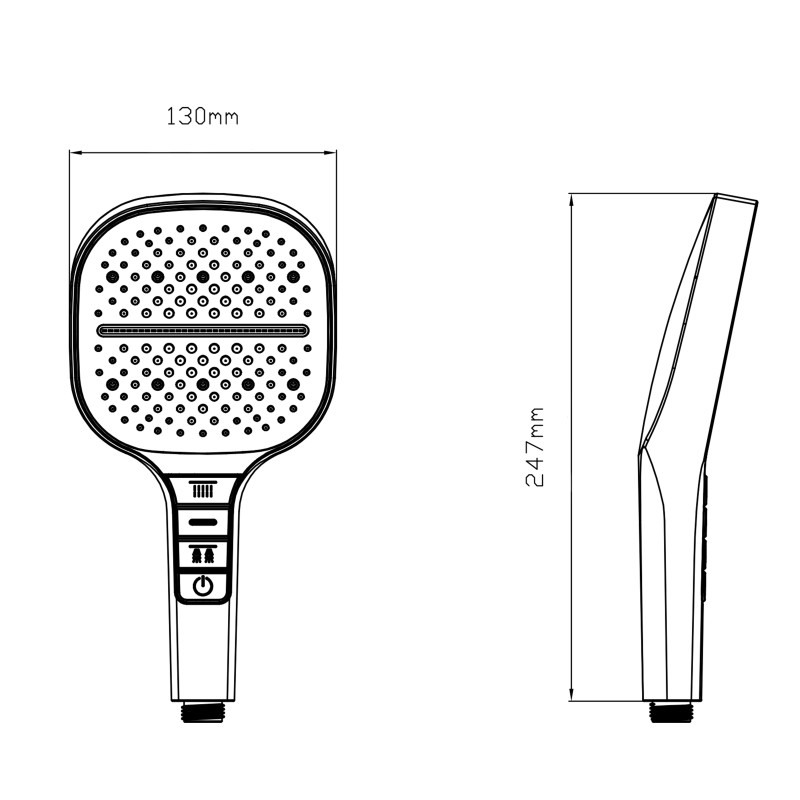 Qtap Лійка для ручного душу Rucni 130x130 мм QTRUC125CRM45956 Chrome