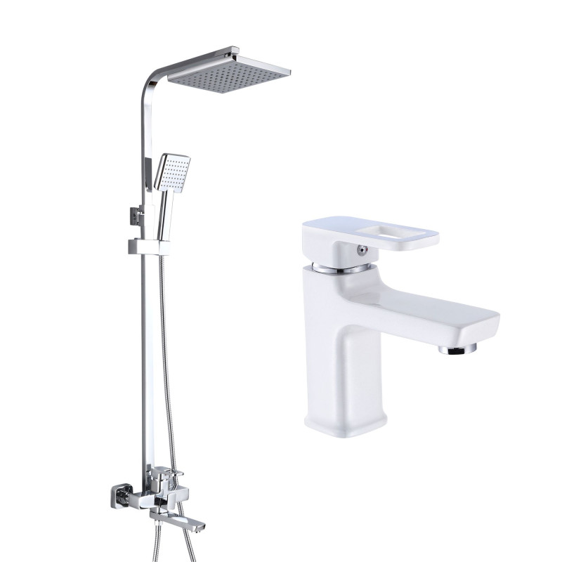 Lidz Набір змішувачів Wawel 001 + Wawel 1030 White