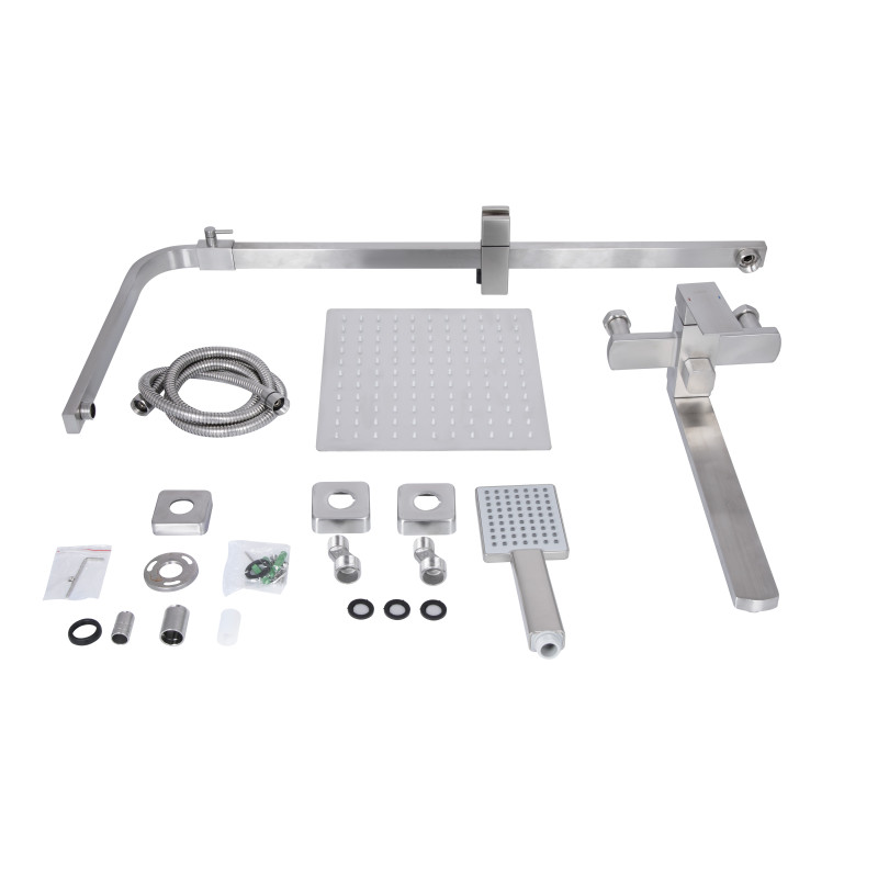 Lidz Душова система універсальна Kubis 1033 на три споживача (з виливом) (k35) LDKUB1033NKS46110 Nickel