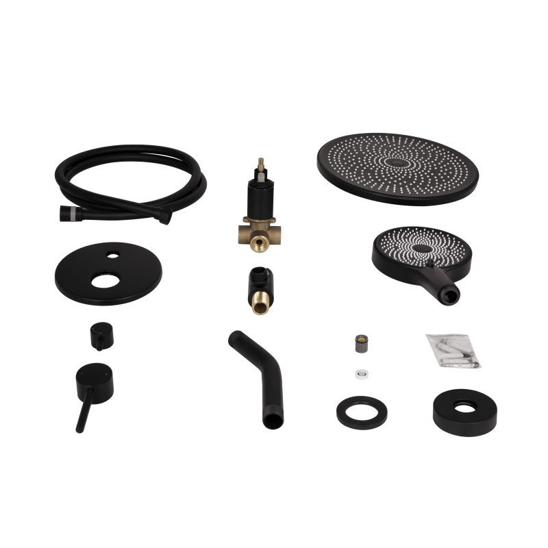 Qtap Душова система універсальна Scorpio прихованого монтажу на два споживача QTSCO113BLM45897 Black Matt