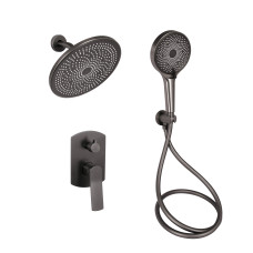 Qtap Душова система універсальна Slavonice прихованого монтажу на два споживача QTSLA113GMB45899 Gunmetal Black PVD