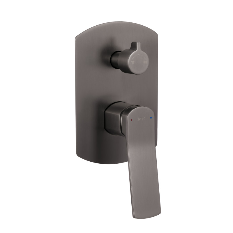 Qtap Душова система універсальна Slavonice прихованого монтажу на два споживача QTSLA113GMB45899 Gunmetal Black PVD