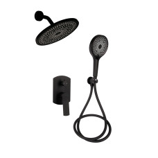 Qtap Душова система універсальна Slavonice прихованого монтажу на два споживача QTSLA113BLM45900 Black Matt