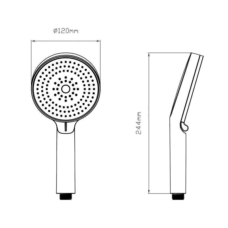 Qtap Лійка для ручного душу Rucni D 130 мм округла QTRUC125CRM45950 Chrome