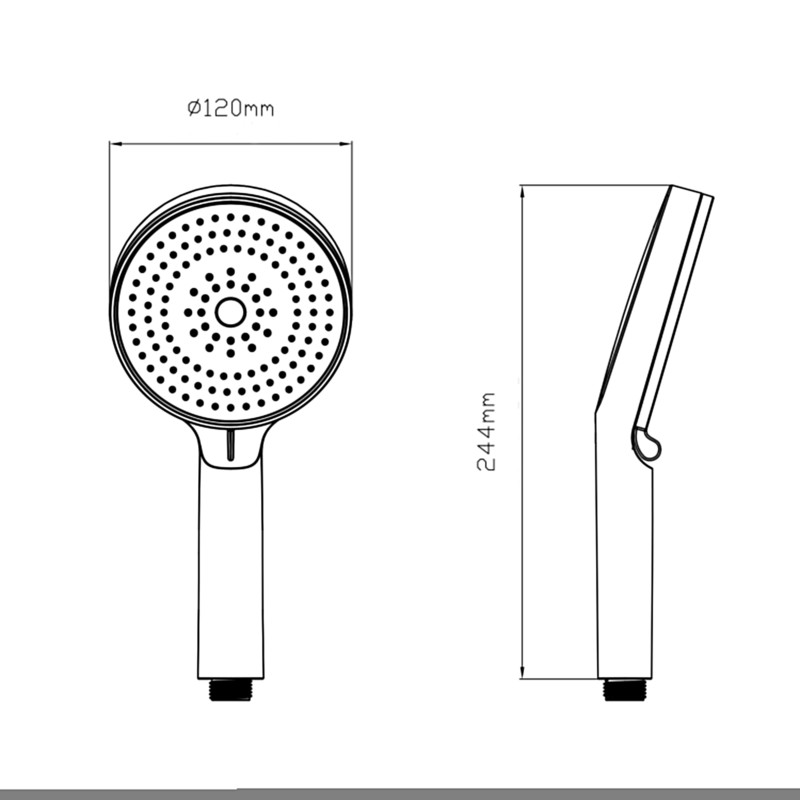 Qtap Лійка для ручного душу Rucni D 130 мм округла QTRUC125BLM45951 Black Matt