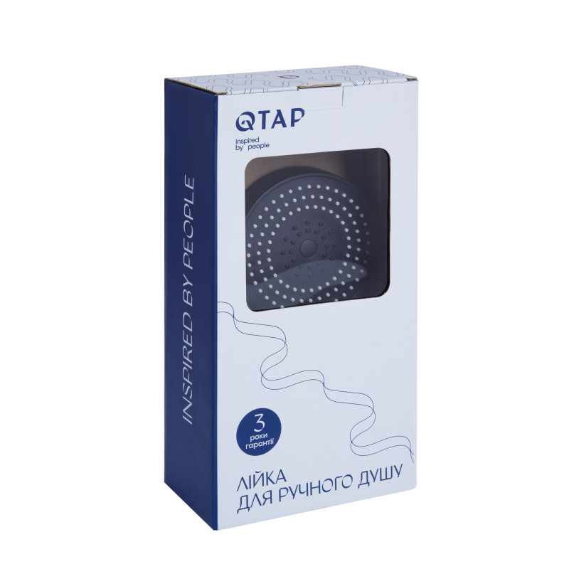 Qtap Лійка для ручного душу Rucni D 130 мм округла QTRUC125BLM45951 Black Matt