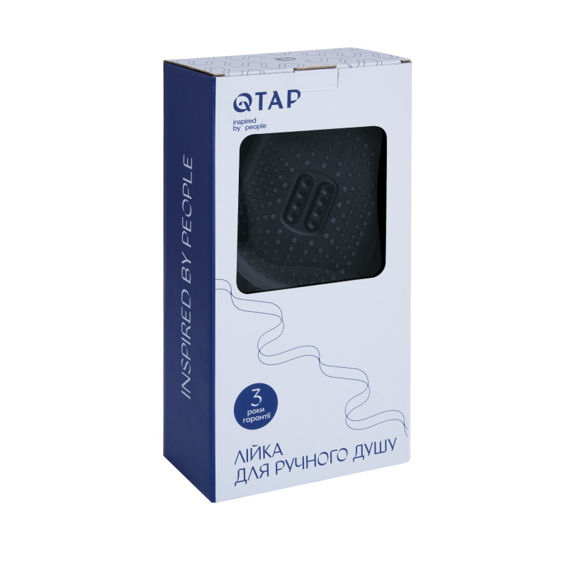 Qtap Лійка для ручного душу Rucni 140*110 мм QTRUC125BLM45961 Black Matt