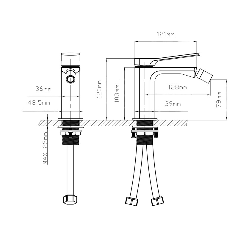 Qtap Змішувач для біде Slavonice QTSLA255CRM45921 Chrome