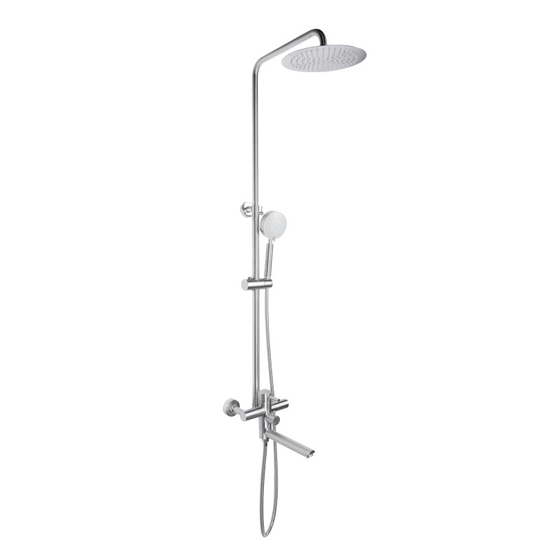 Lidz Душова система універсальна Aria 1033 на три споживача (з виливом) (k35) LDARI1033NKS46109 Nickel