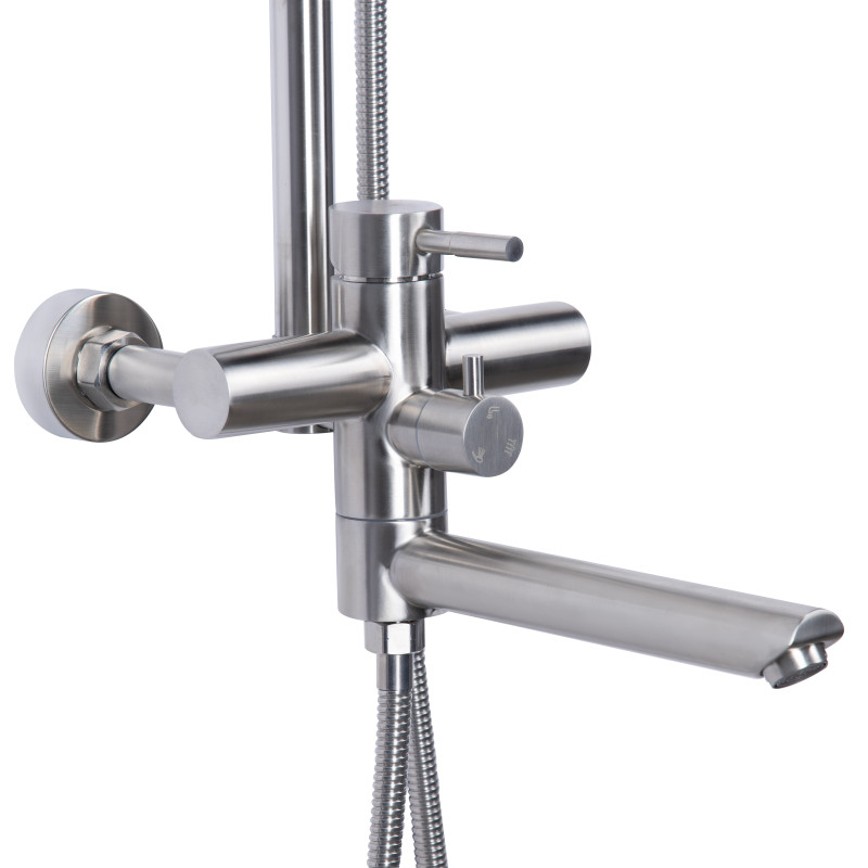 Lidz Душова система універсальна Aria 1033 на три споживача (з виливом) (k35) LDARI1033NKS46109 Nickel