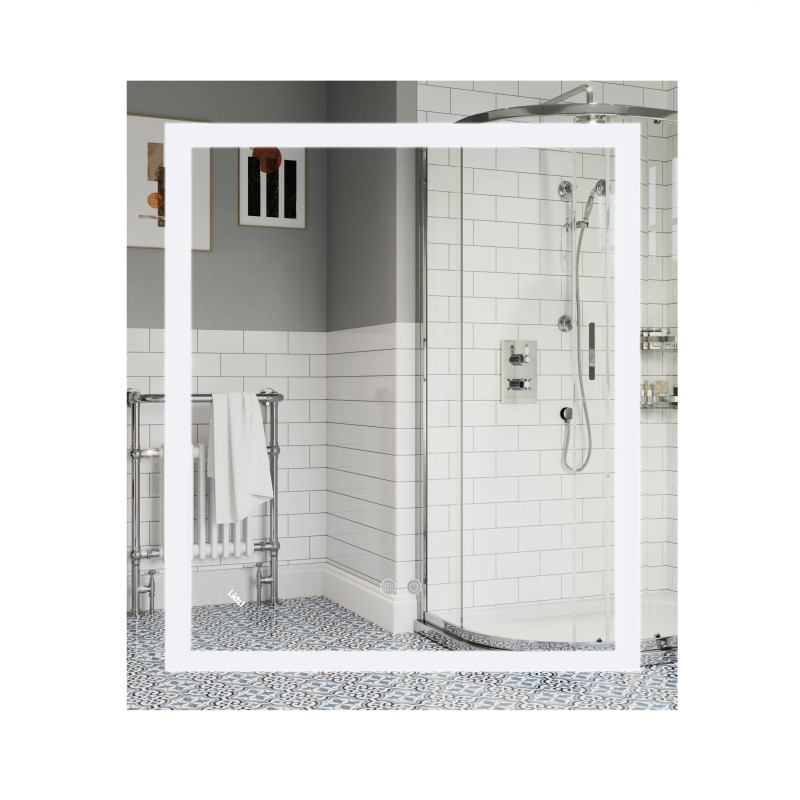 Lidz Дзеркало Kubis 700х800 з LED-підсвічуванням Touch, з антизапотіванням, з димером, рег. яскравості Reverse LD78LF9048070