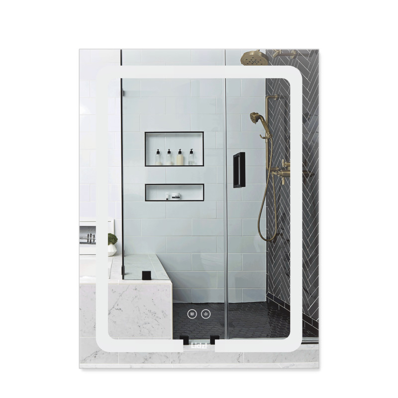 Lidz Дзеркало Kubis 600х800 з LED-підсвічуванням Touch, з антизапотіванням, з димером, рег. яскравості LD78LF9376080