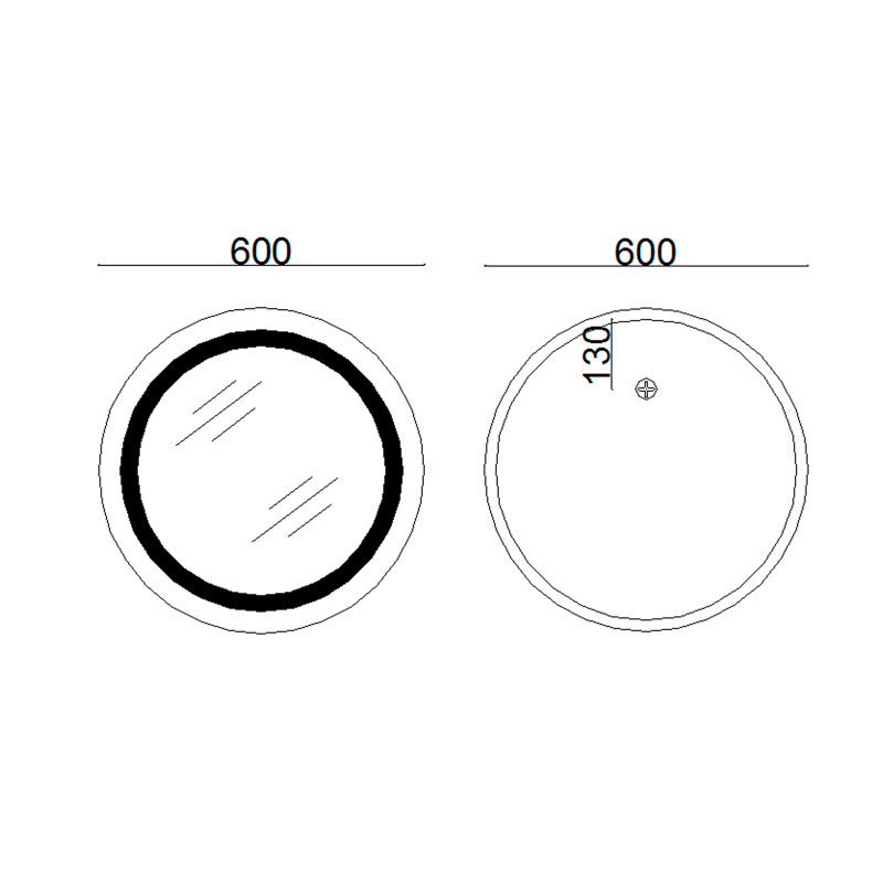 Lidz Дзеркало Aria R600 з LED-підсвічуванням Touch, з антизапотіванням, з димером, рег. яскравості LD78LR600