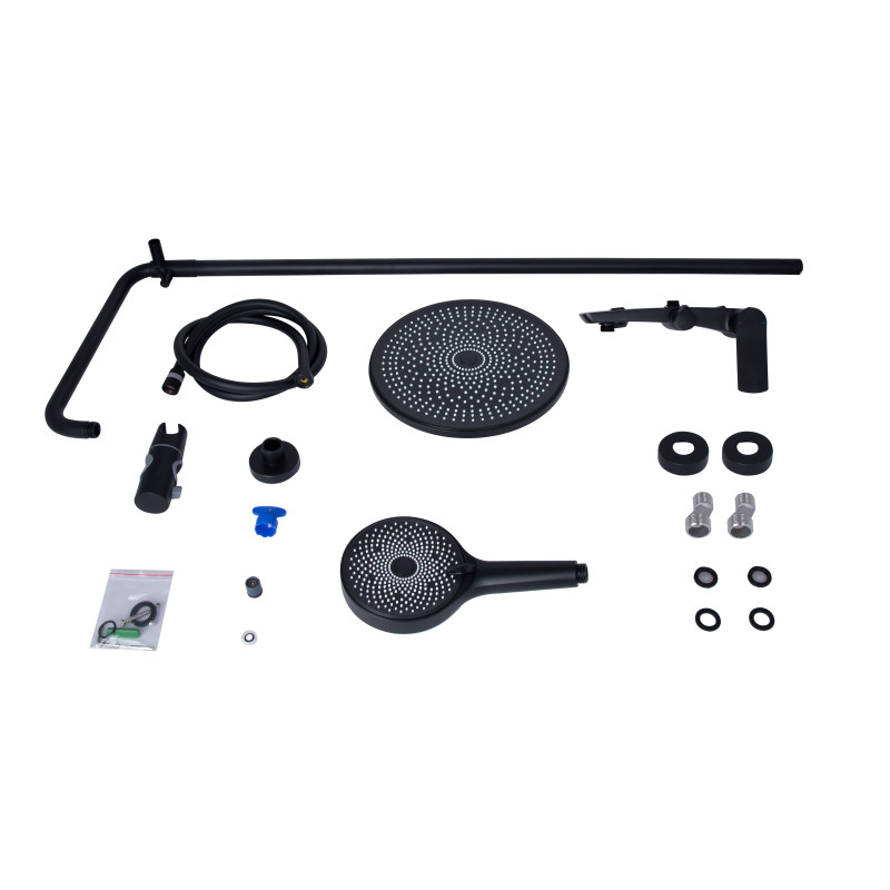 Qtap Душова система для душу Slavonice на два споживача QTSLA110BLM45914 Black Matt