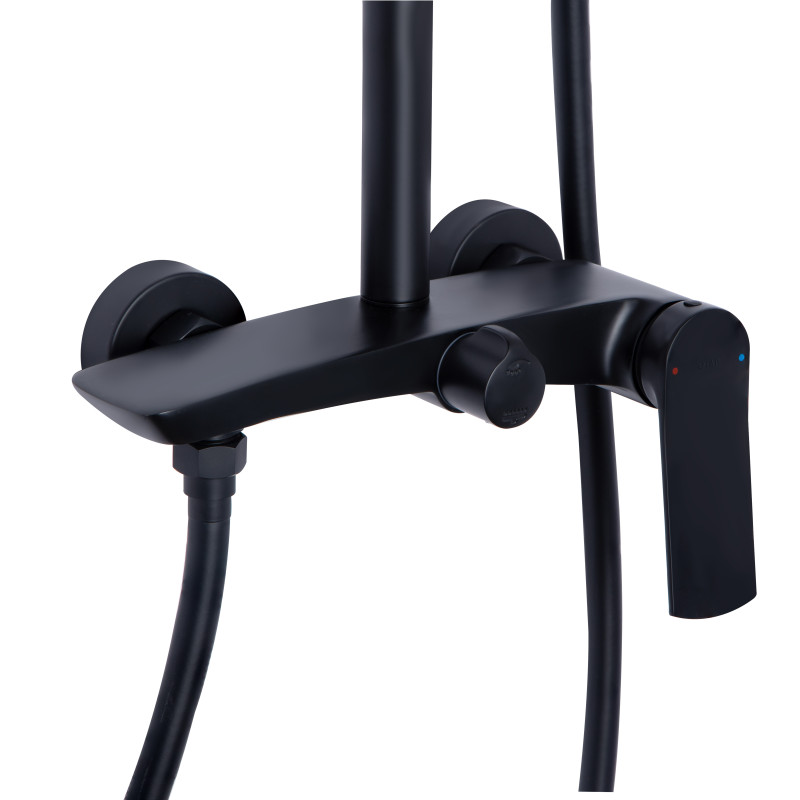 Qtap Душова система для душу Slavonice на два споживача QTSLA110BLM45914 Black Matt